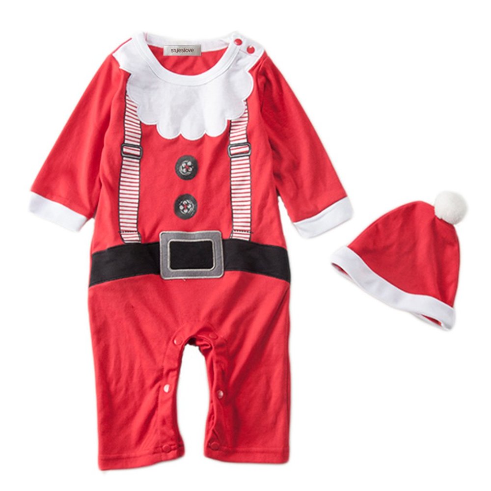 Santa Cotton Baby Costume Romper & Hat